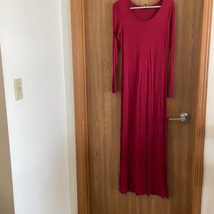 Wine red maxi dress